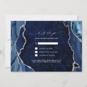 Marmor und Silver Agate Wedding RSVP Einladung (Vorderseite)