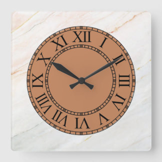 Marmor und Terracota, römische Ziegelwand Quadratische Wanduhr