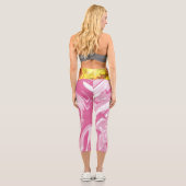 Marmor und Wasserfarbe Capri Leggings (Rückseite)