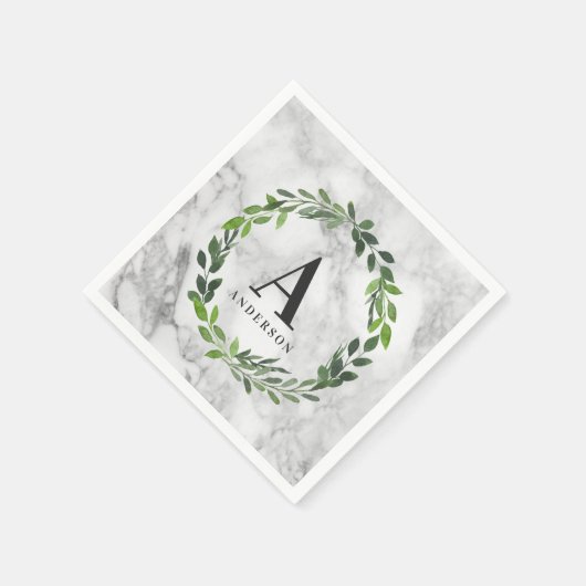 Marmor- und Wasserfarbenkranz Serviette (Ecke)