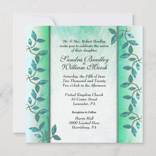 Marmor und Weintrauben Einladung (Vorderseite)