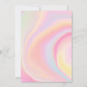 Marmor unicorn Regenbogen Pastellfarben Foto chic Einladung (Rückseite)