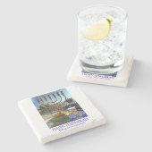 Marmor Untersetzer. Hanukkah-Löwe Steinuntersetzer (Seitenansicht)