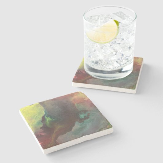 Marmor-Untersetzer mit Johnson Abstrakt Artwork Steinuntersetzer (Seitenansicht)