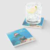 Marmor-Untersetzer, Weihnachten Steinuntersetzer (Seitenansicht)