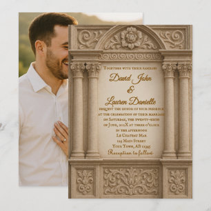 Marmor-Versprechen Foto-Hochzeitseinladung Einladung