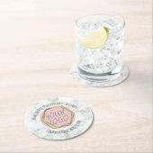 Marmor Vielen Dank für Ihr Business-Logo Runder Pappuntersetzer (Vor Ort)