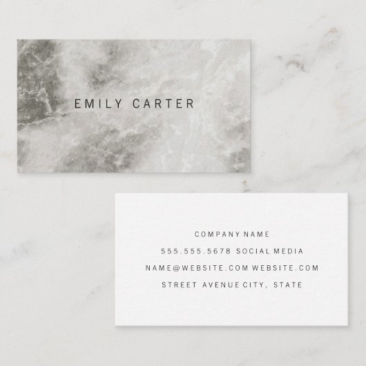 Marmor Visitenkarte (Vorne/Hinten)