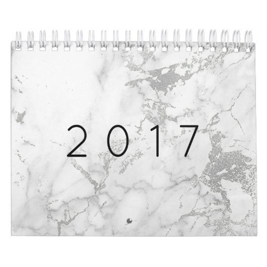 Marmor Weiß Grau Silver Gold Pink Kalender (Titelbild)