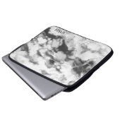 Marmor, weiß und grau laptopschutzhülle (Vorne Knopf)