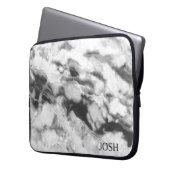 Marmor, weiß und grau laptopschutzhülle (Vorderseite Links)