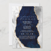 Marmor, Weißer und Goldener Agate Abendessen Probe Einladung (Vorderseite)