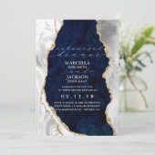 Marmor, Weißer und Goldener Agate Abendessen Probe Einladung (Stehend Vorderseite)