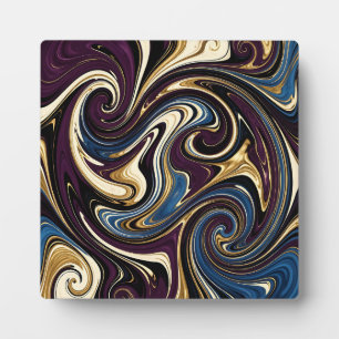 Marmor-Wirbel Lila Gold Blau Abstract Fotoplatte