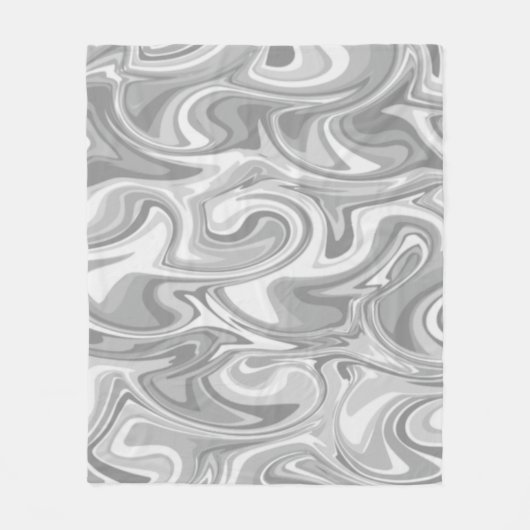 Marmor-Wirbel-Textur - Silber-Töne Fleecedecke (Vorderseite)