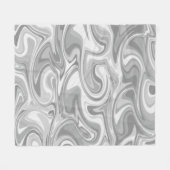 Marmor-Wirbel-Textur - Silber-Töne Fleecedecke (Vorderseite (Horizontal))