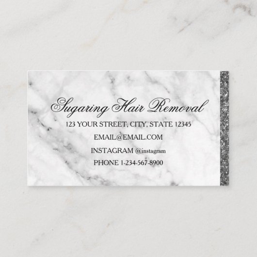 Marmor zur Haarentfernung Visitenkarte (Rückseite)