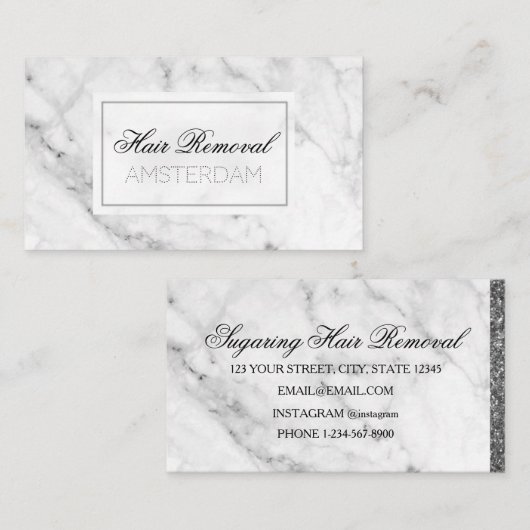 Marmor zur Haarentfernung Visitenkarte (Vorne/Hinten)