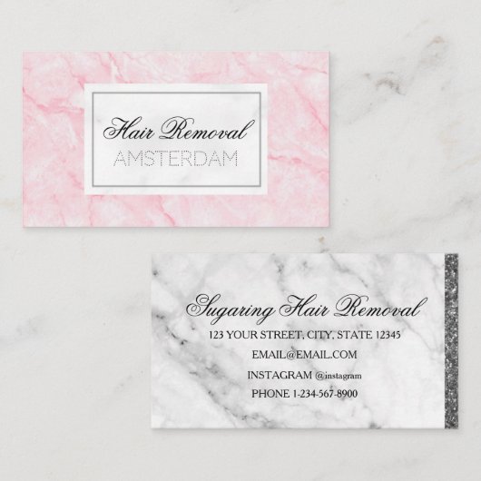Marmor zur Haarentfernung Visitenkarte (Vorne/Hinten)