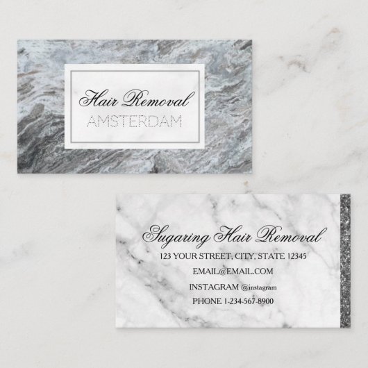 Marmor zur Haarentfernung Visitenkarte (Vorne/Hinten)