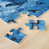Marmorabend in blauer Fantasie Kunst Puzzle (Seite)