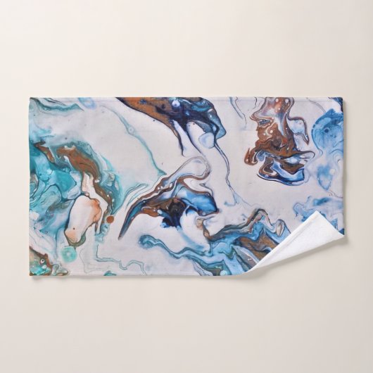 Marmorabstrakte Handtücher. Badhandtuch Set (Handtuch)