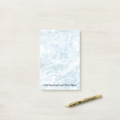 Marmorabstraktes Design| Blau und Weiß Post-it Klebezettel (Auf Schreibtisch)