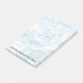 Marmorabstraktes Design| Blau und Weiß Post-it Klebezettel (angewinkelt)