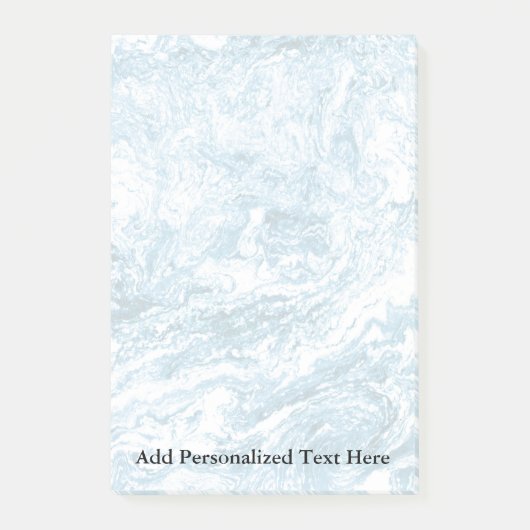 Marmorabstraktes Design| Blau und Weiß Post-it Klebezettel (Vorderseite)