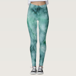 Marmorähnliche Textur in Minzgrün Leggings