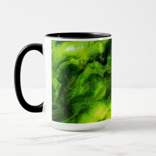 Marmorartige Textur in hellgrüner Farbe Tasse (Links)