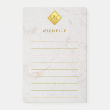 Marmorband Gold Monogram Golden Name White
