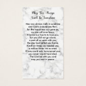 Marmorbeerdigung Gedenkkarte Foto Beileid Gebetska (Rückseite)