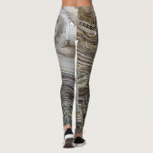 Marmorbeige-Monogramm-Funkeln aus festem Glitzer Leggings (Rückseite)