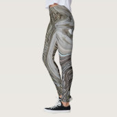 Marmorbeige-Monogramm-Funkeln aus festem Glitzer Leggings (Links)