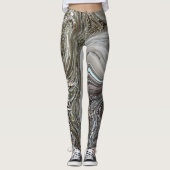 Marmorbeige-Monogramm-Funkeln aus festem Glitzer Leggings (Vorderseite)