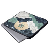 Marmorberglandschaft Monogramm Laptopschutzhülle (Vorne Knopf)