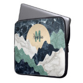 Marmorberglandschaft Monogramm Laptopschutzhülle (Vorderseite Links)