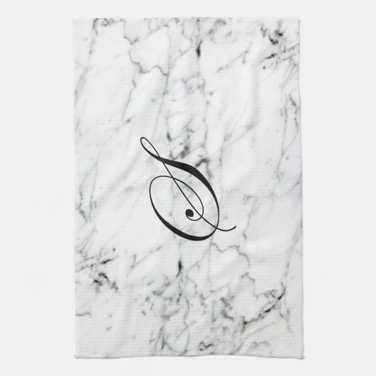 Marmorbeschaffenheit Monogramm des Buchstaben S Geschirrtuch (Vertikal)
