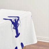 Marmorblau an der weißen Küste Dekoration Tischdecke (Beispiel)