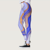 Marmorblau Gold, Abstrakt modern. Leggings (Links)