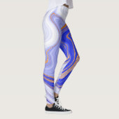 Marmorblau Gold, Abstrakt modern. Leggings (Rechts)
