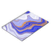 Marmorblau Gold, Abstrakt modern. Notizblock (Linke Seite)