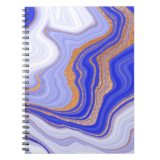 Marmorblau Gold, Abstrakt modern. Notizblock (Vorderseite)