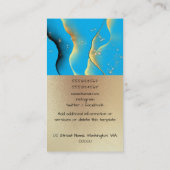 Marmorblau-goldfarbene Flüssiglampen-Rauchschimmer Visitenkarte (Rückseite)