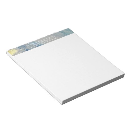 Marmorblau, goldfarbener Alkoholtink Abstrakte Kun Notizblock (angewinkelt)