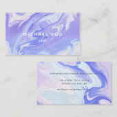 Marmorblau Lavander Luxus Iridesade Visitenkarte (Vorne/Hinten)