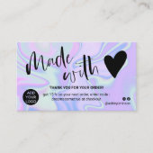 Marmorblau lila danke, dass Sie mit Liebe gemacht Visitenkarte (Vorderseite)