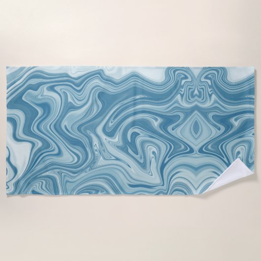 Marmorblau Strandtuch (Vorderseite)