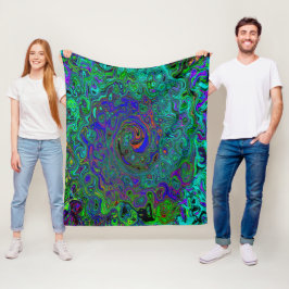 Marmorblau und Aquamarine Abstrakter Retrowirbel Fleecedecke